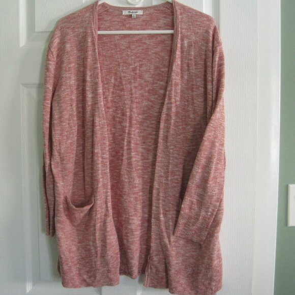 Madewell Marled Open Front Lightweight Cardigan Long Size S Light Pink - Picture 1 of 5
